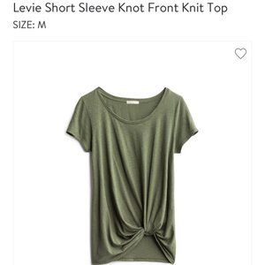 Nine Britton Levie S/S Knot Front Top - Size M